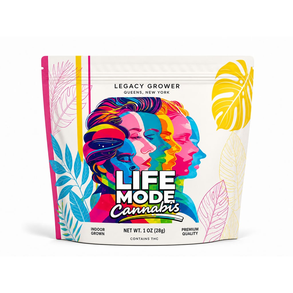 LIFE MODE Ounce Flower Off-White Bag package