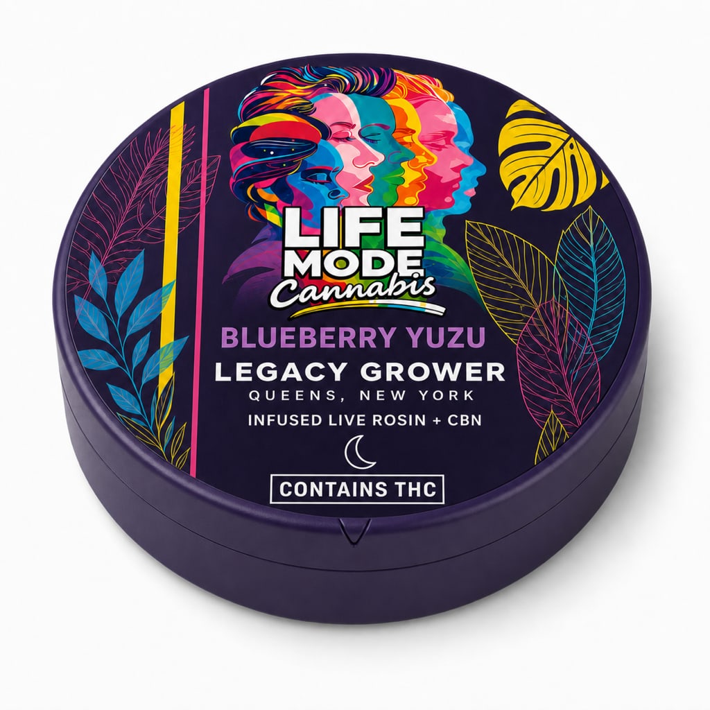 LIFE MODE Live Rosin Edibles Blueberry Yuzu package