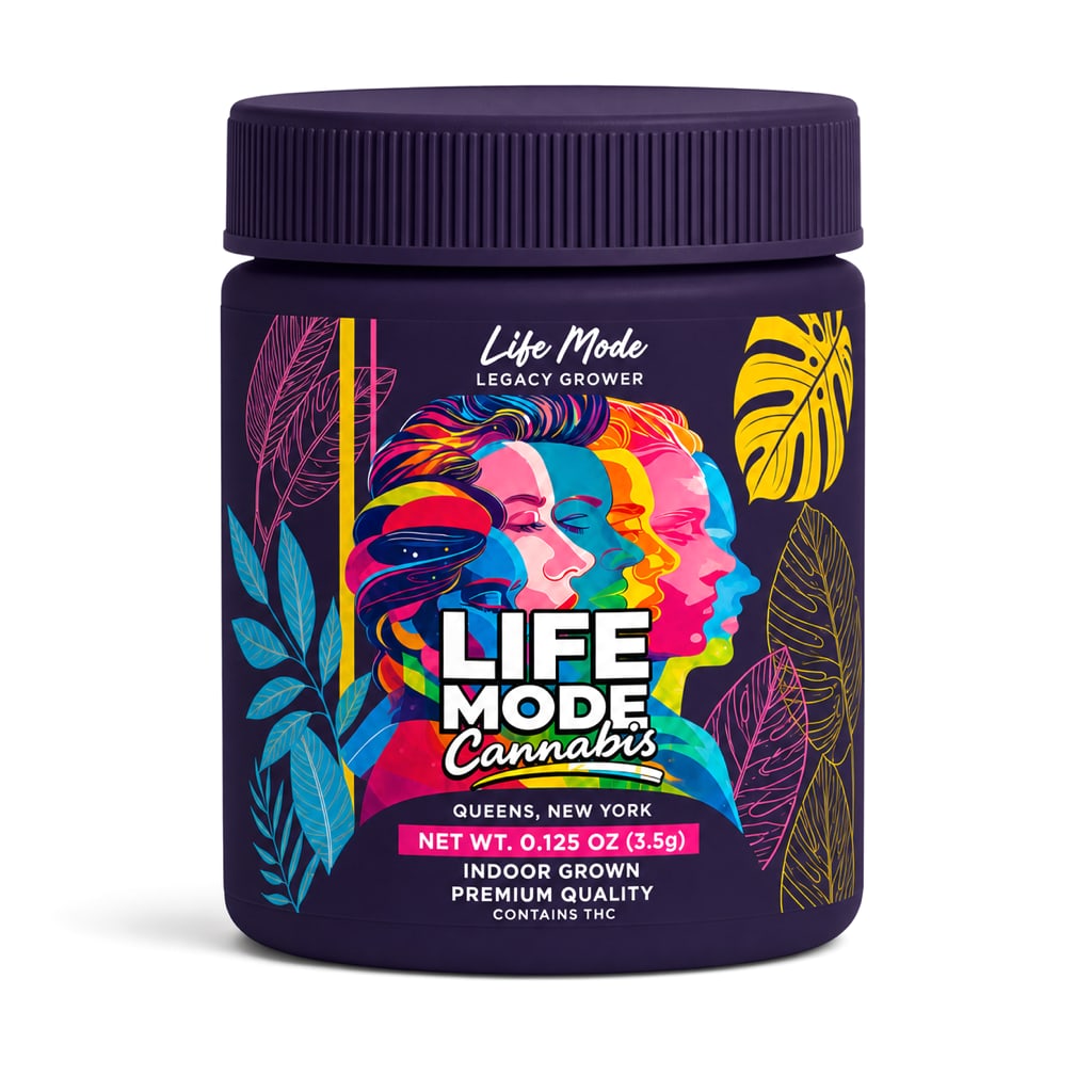 LIFE MODE Eighth Flower Midnight Purple Jar package